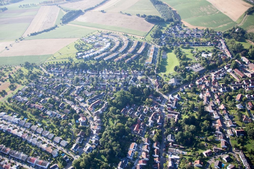 Karlsruhe von oben - Dorf - Ansicht im Ortsteil Hohenwettersbach in Karlsruhe im Bundesland Baden-Württemberg