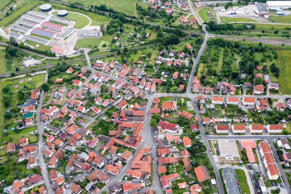 Obermaßfeld-Grimmenthal von oben - Dorf - Ansicht im Ortsteil Obermaßfeld in Obermaßfeld-Grimmenthal im Bundesland Thüringen, Deutschland