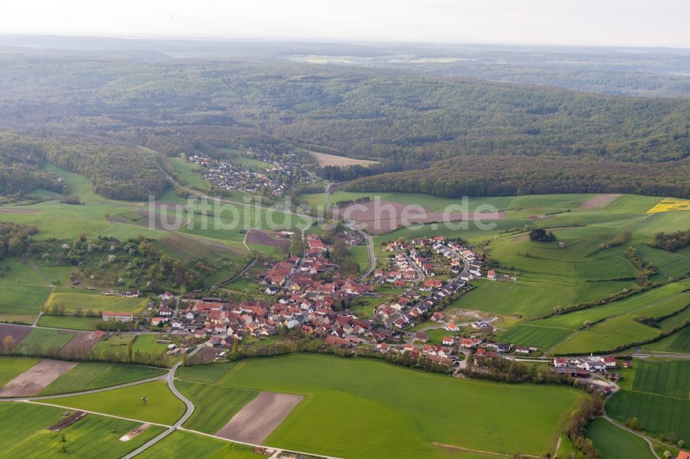 Luftbild Michelau im Steigerwald - Dorf - Ansicht im Ortsteil Prüßberg in Michelau im Steigerwald im Bundesland Bayern, Deutschland