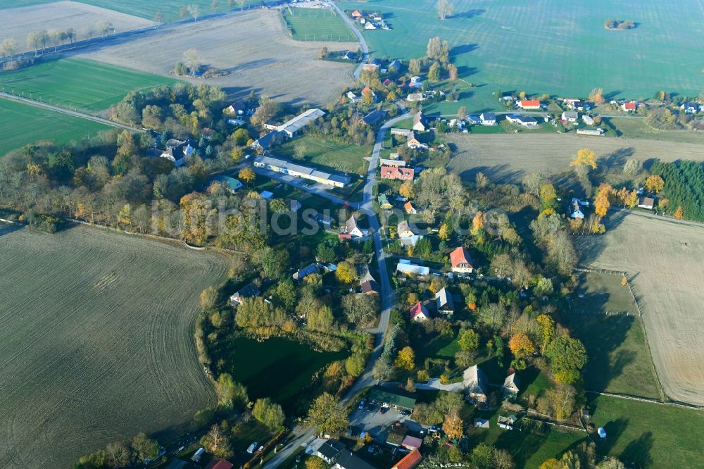 Pentz von oben - Dorf - Ansicht in Pentz im Bundesland Mecklenburg-Vorpommern, Deutschland