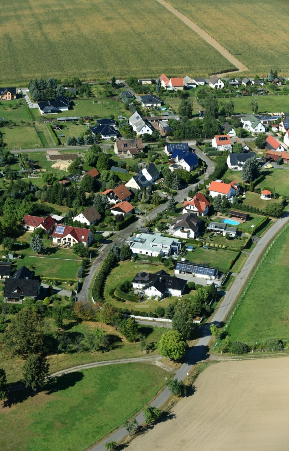 Prießnitz von oben - Dorf - Ansicht von Prießnitz im Bundesland Sachsen