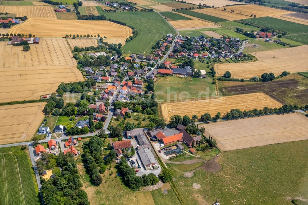 Ameke aus der Vogelperspektive: Dorf - Ansicht am Rande von Feldern in Ameke im Bundesland Nordrhein-Westfalen, Deutschland