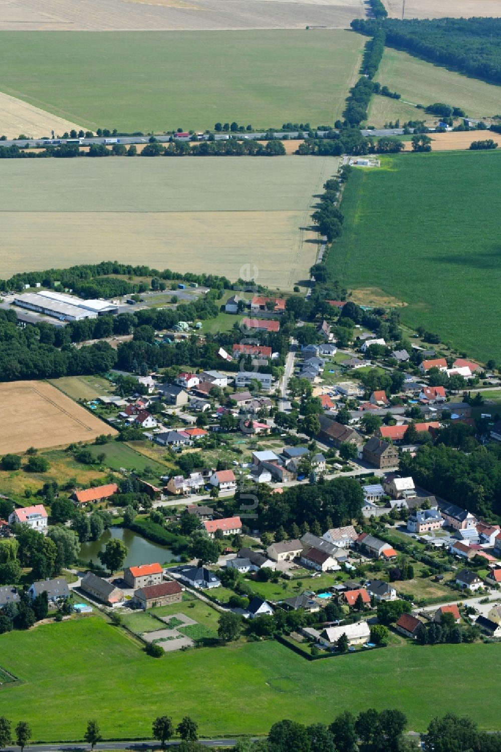 Luftbild Brusendorf - Dorf - Ansicht am Rande von Feldern in Brusendorf im Bundesland Brandenburg, Deutschland