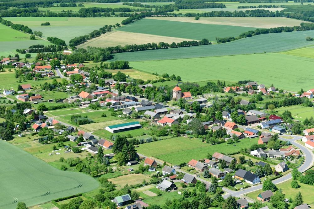 Dambeck von oben - Dorf - Ansicht am Rande von Feldern in Dambeck im Bundesland Mecklenburg-Vorpommern, Deutschland