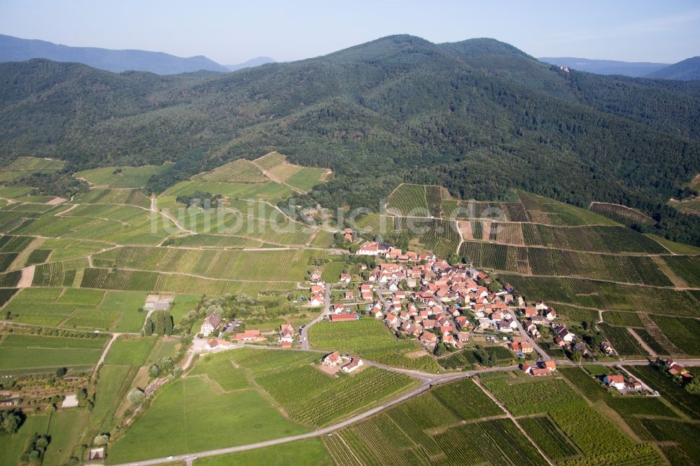 Luftaufnahme Dieffenthal - Dorf - Ansicht am Rande von Feldern in Dieffenthal in Grand Est, Frankreich