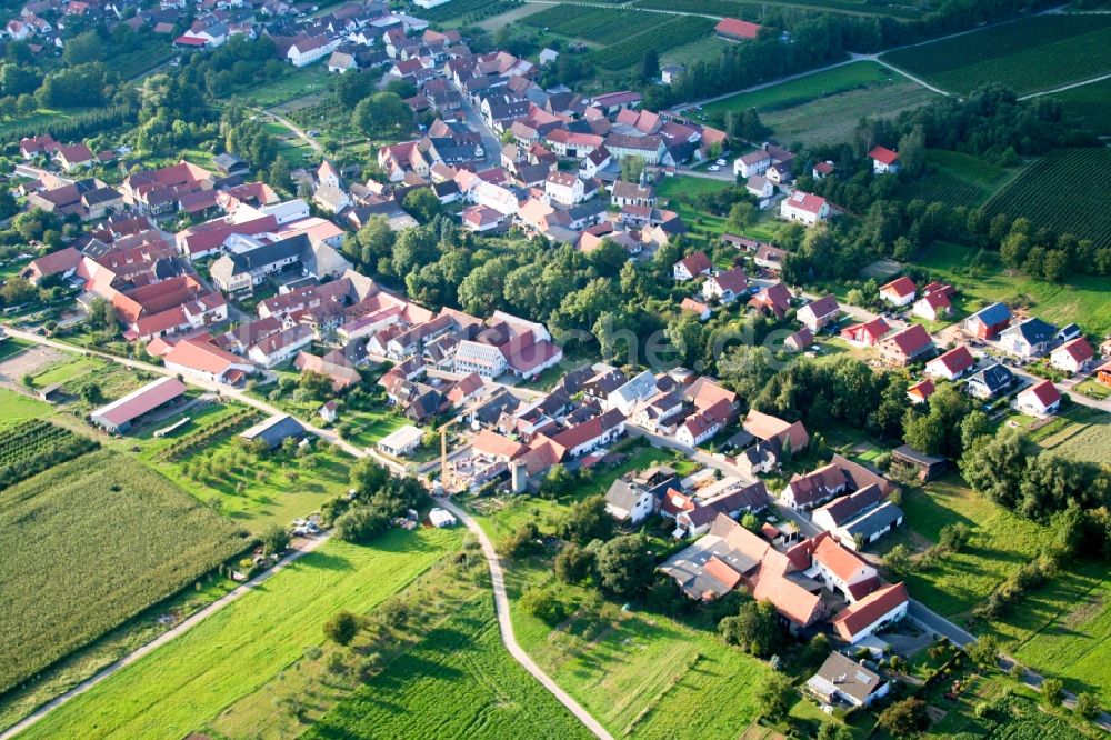 Luftaufnahme Dierbach - Dorf - Ansicht am Rande von Feldern in Dierbach im Bundesland Rheinland-Pfalz