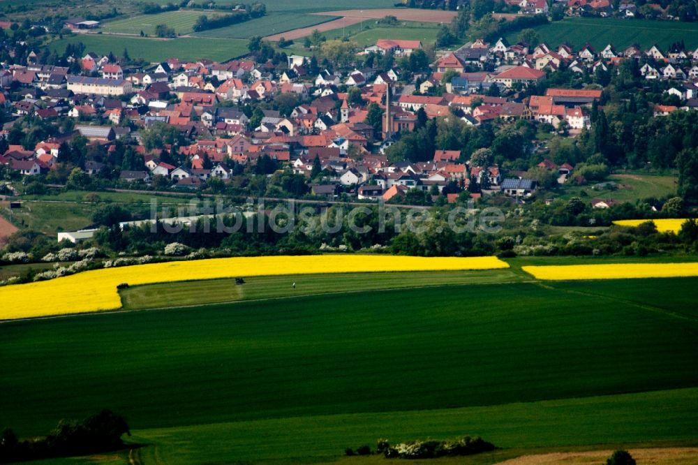 Ebertsheim aus der Vogelperspektive: Dorf - Ansicht am Rande von Feldern in Ebertsheim im Bundesland Rheinland-Pfalz