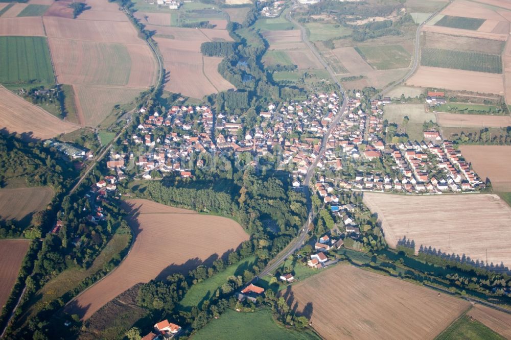 Ebertsheim von oben - Dorf - Ansicht am Rande von Feldern in Ebertsheim im Bundesland Rheinland-Pfalz