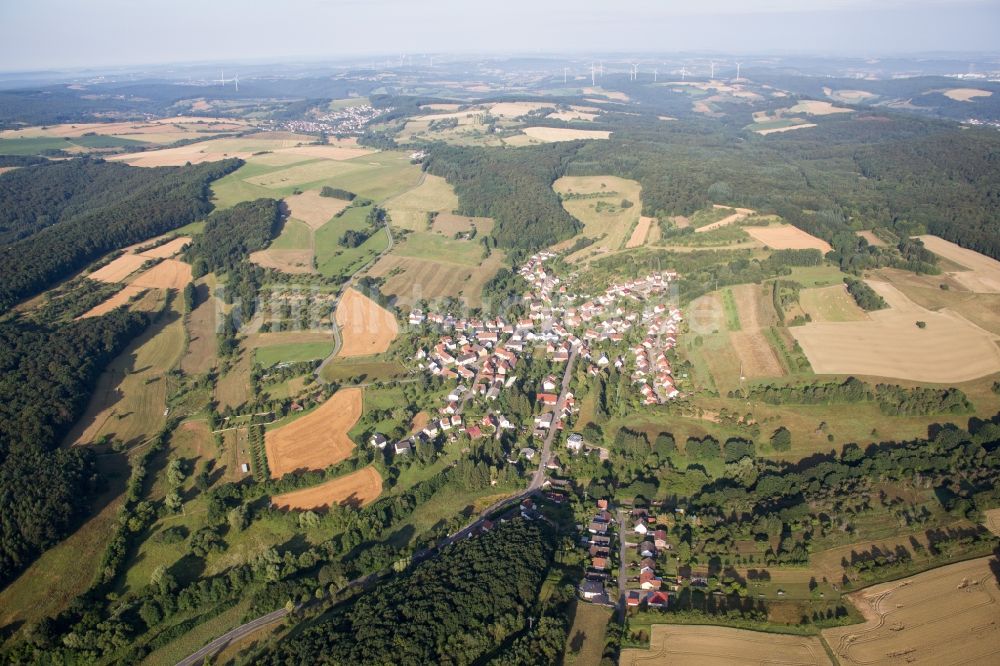 Luftaufnahme Frohnhofen - Dorf - Ansicht am Rande von Feldern in Frohnhofen im Bundesland Rheinland-Pfalz, Deutschland