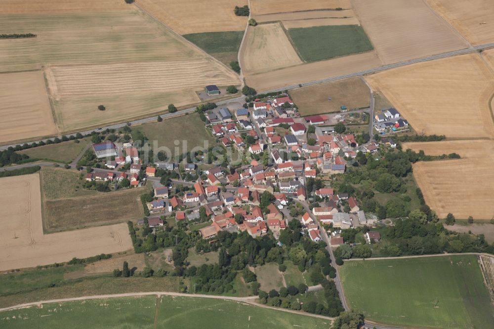 Luftbild Gauersheim - Dorf - Ansicht am Rande von Feldern in Gauersheim im Bundesland Rheinland-Pfalz, Deutschland