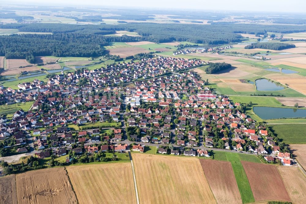 Luftbild Weisendorf - Dorf - Ansicht am Rande von Feldern und Karpfenteichen in Weisendorf im Bundesland Bayern, Deutschland