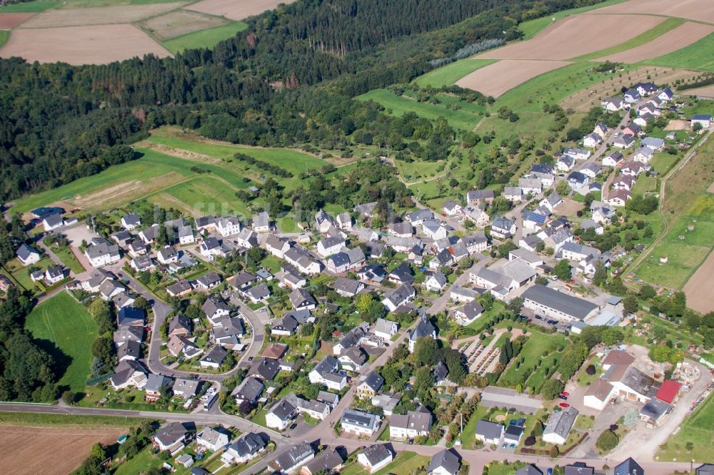 Luftaufnahme Kratzenburg - Dorf - Ansicht am Rande von Feldern in Kratzenburg im Bundesland Rheinland-Pfalz, Deutschland