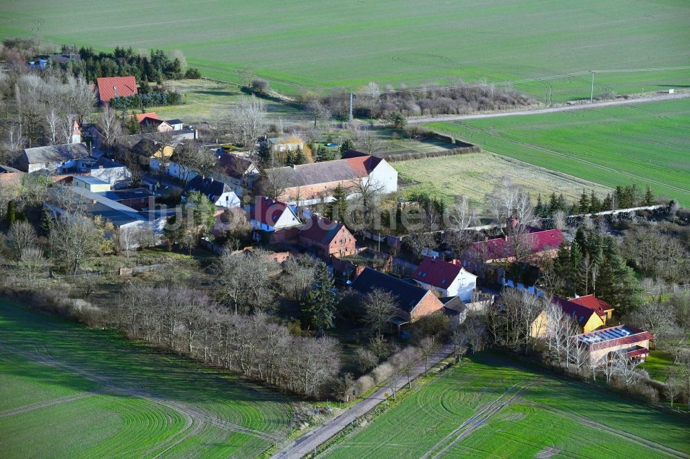 Luftbild Körnitz - Dorf - Ansicht am Rande von Feldern in Körnitz im Bundesland Sachsen-Anhalt, Deutschland