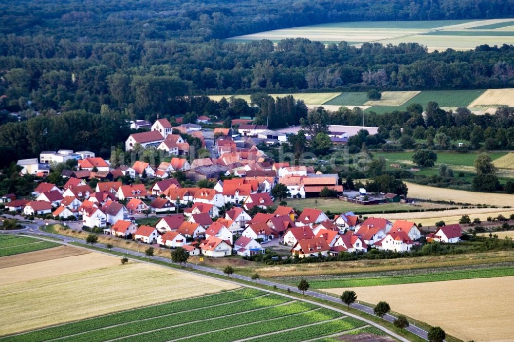 Luftaufnahme Kuhardt - Dorf - Ansicht am Rande von Feldern in Kuhardt im Bundesland Rheinland-Pfalz