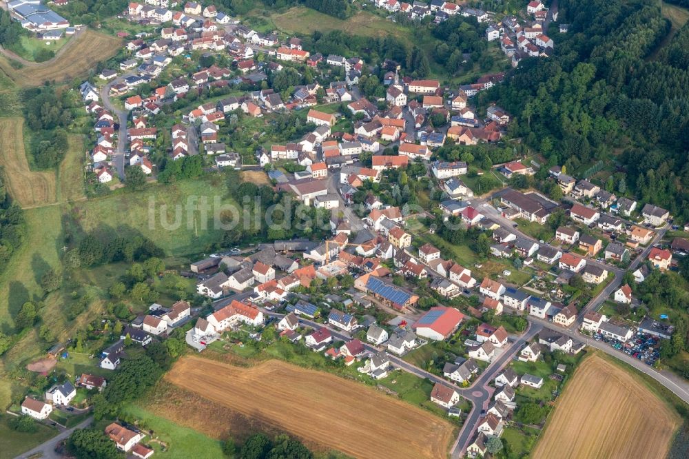 Luftbild Lambsborn - Dorf - Ansicht am Rande von Feldern in Lambsborn im Bundesland Rheinland-Pfalz, Deutschland