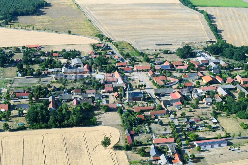 Luftbild Mechau - Dorf - Ansicht am Rande von Feldern in Mechau im Bundesland Sachsen-Anhalt, Deutschland