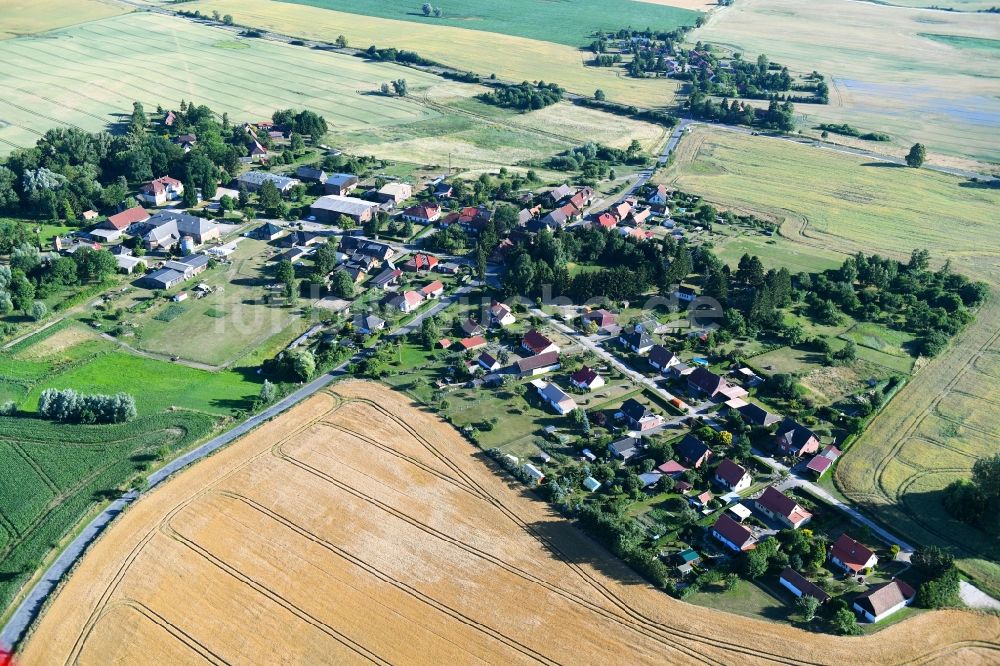 Luftaufnahme Neu Käbelich - Dorf - Ansicht am Rande von Feldern in Neu Käbelich im Bundesland Mecklenburg-Vorpommern, Deutschland