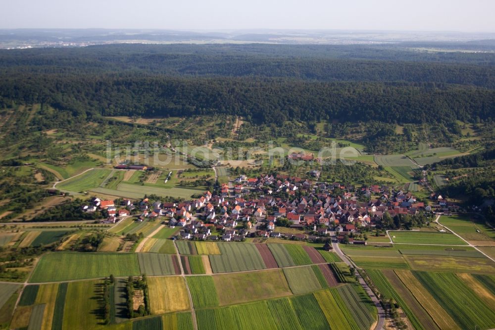 Luftbild Ammerbuch - Dorf - Ansicht am Rande von Feldern im Ortsteil Breitenholz in Ammerbuch im Bundesland Baden-Württemberg, Deutschland