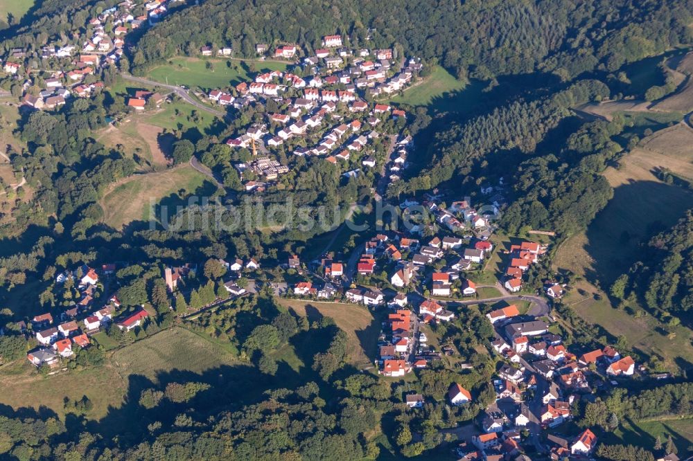 Weinheim von oben - Dorf - Ansicht am Rande von Feldern im Ortsteil Rippenweier in Weinheim im Bundesland Baden-Württemberg, Deutschland