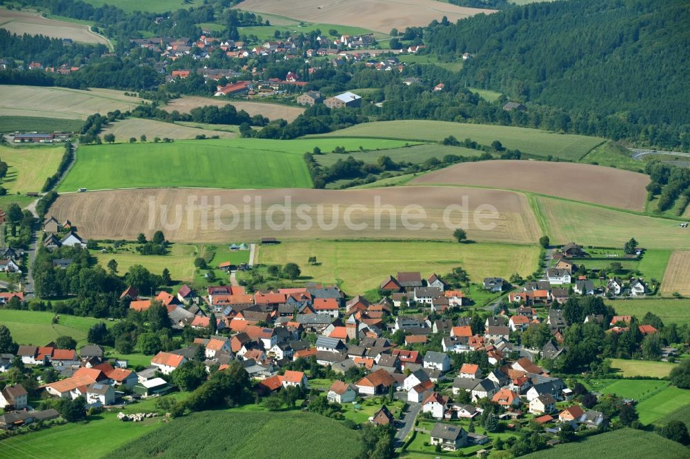 Schlarpe aus der Vogelperspektive: Dorf - Ansicht am Rande von Feldern in Schlarpe im Bundesland Niedersachsen, Deutschland