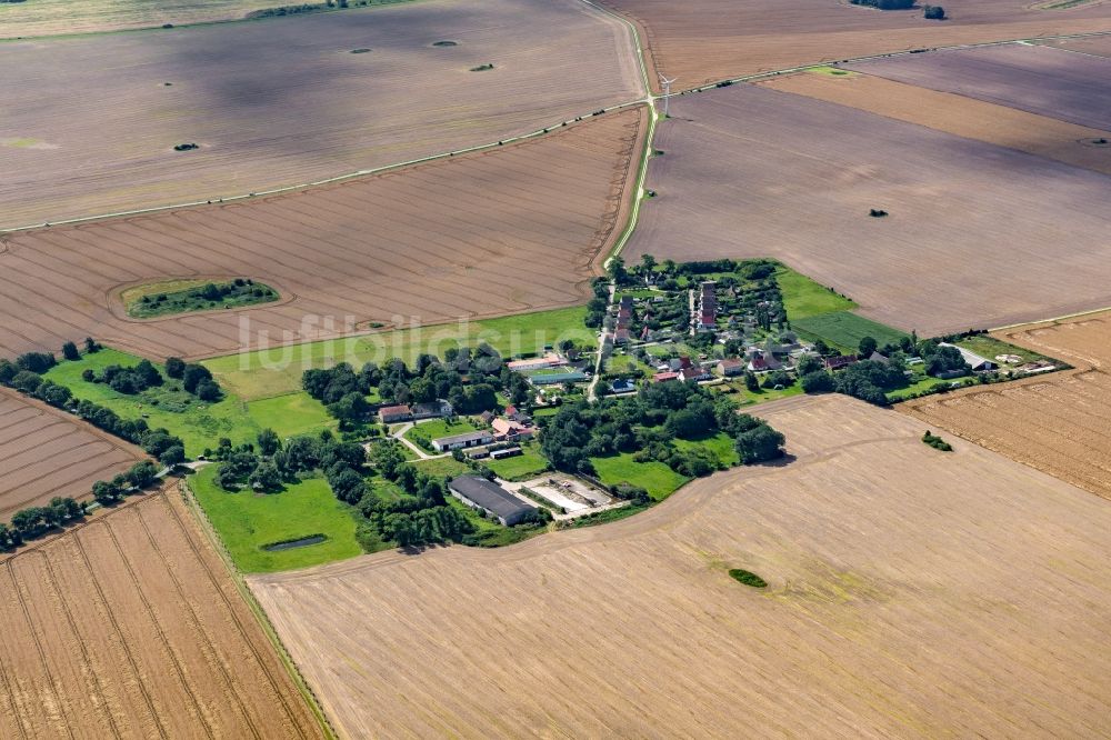 Schwarbe von oben - Dorf - Ansicht am Rande von Feldern in Schwarbe im Bundesland Mecklenburg-Vorpommern, Deutschland