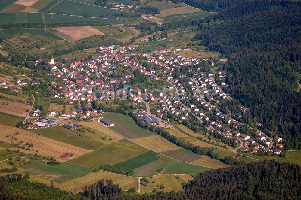 Luftbild Trichtingen - Dorf - Ansicht am Rande von Feldern in Trichtingen im Bundesland Baden-Württemberg, Deutschland