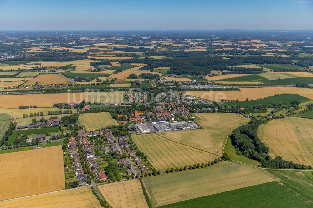 Vellern aus der Vogelperspektive: Dorf - Ansicht am Rande von Feldern in Vellern im Bundesland Nordrhein-Westfalen, Deutschland