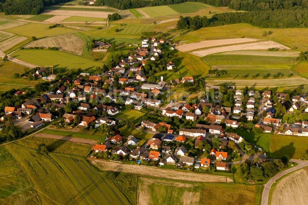 Zierolshofen aus der Vogelperspektive: Dorf - Ansicht am Rande von Feldern in Zierolshofen im Bundesland Baden-Württemberg, Deutschland