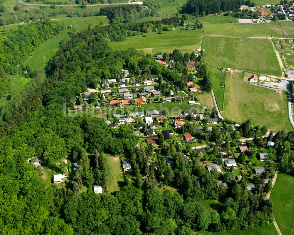 Allrode aus der Vogelperspektive: Dorf - Ansicht am Rande von Waldgebieten in Allrode im Bundesland Sachsen-Anhalt, Deutschland