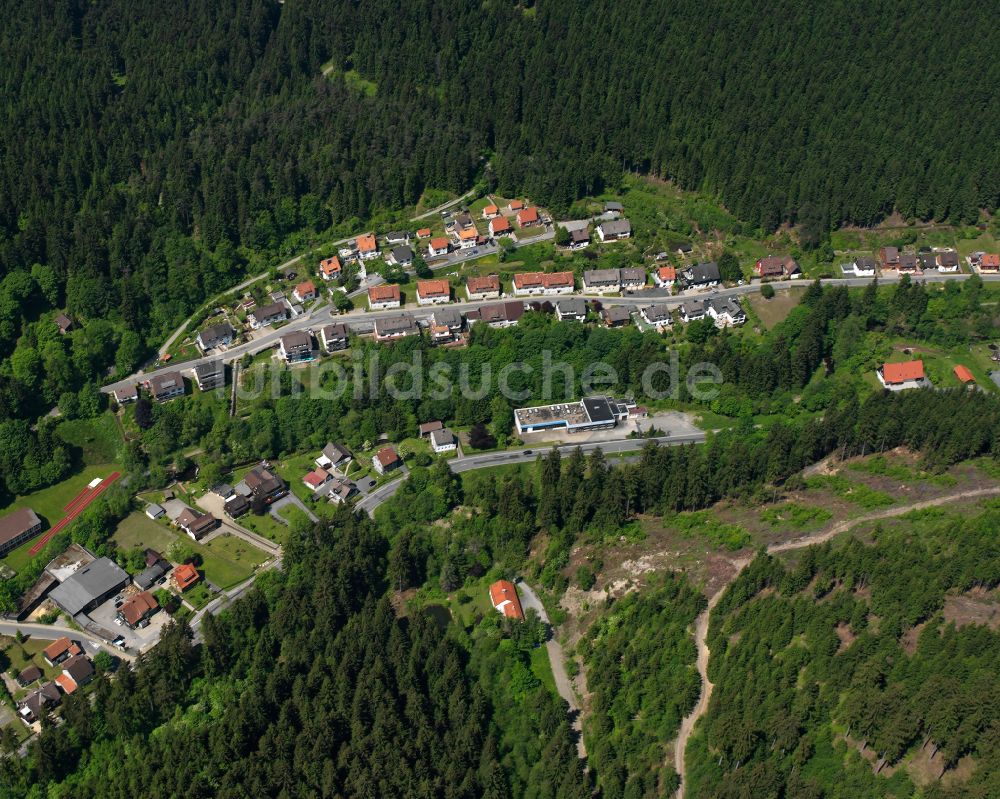 Altenau aus der Vogelperspektive: Dorf - Ansicht am Rande von Waldgebieten in Altenau im Bundesland Niedersachsen, Deutschland