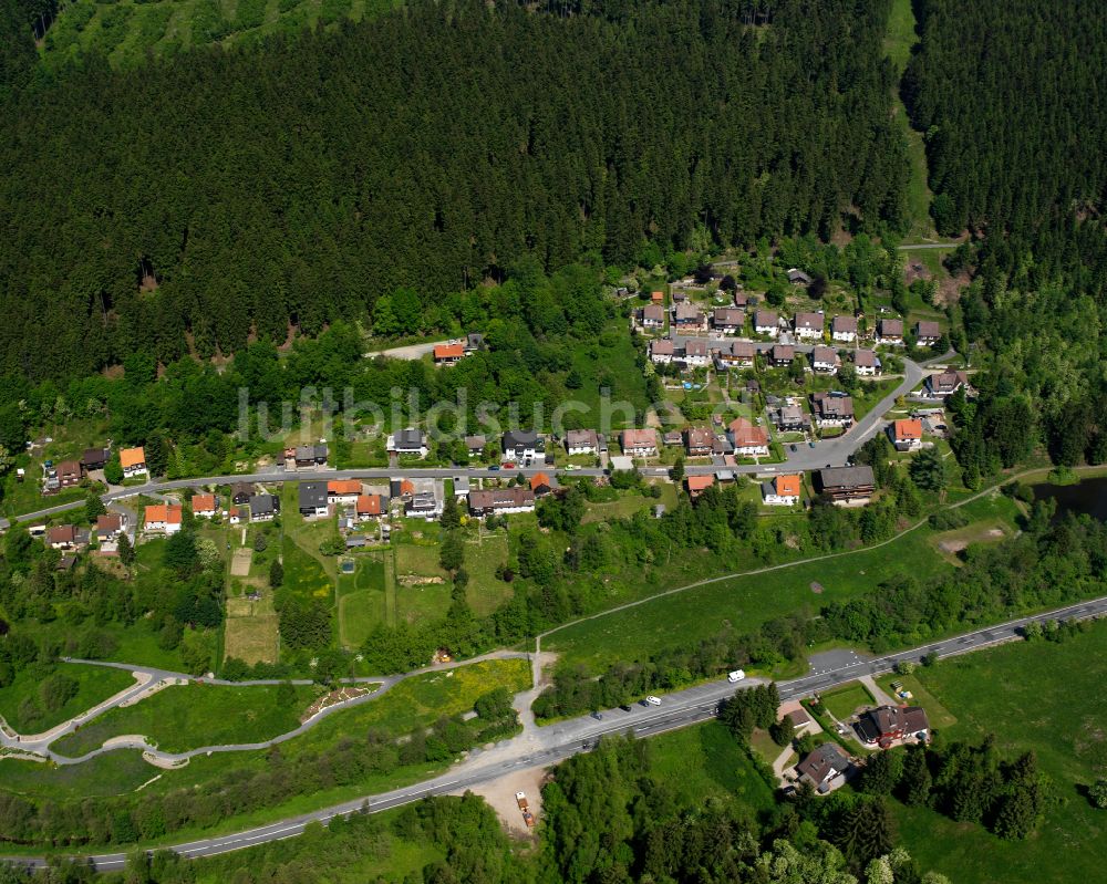 Luftbild Altenau - Dorf - Ansicht am Rande von Waldgebieten in Altenau im Bundesland Niedersachsen, Deutschland