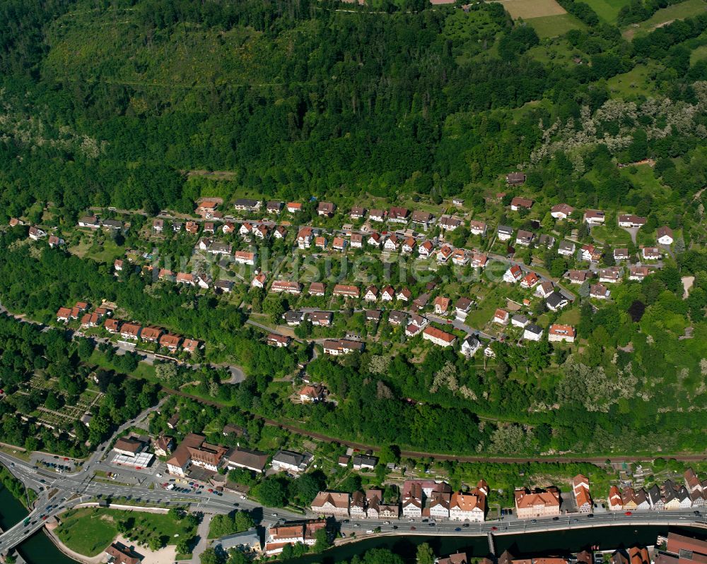 Alzenberg von oben - Dorf - Ansicht am Rande von Waldgebieten in Alzenberg im Bundesland Baden-Württemberg, Deutschland