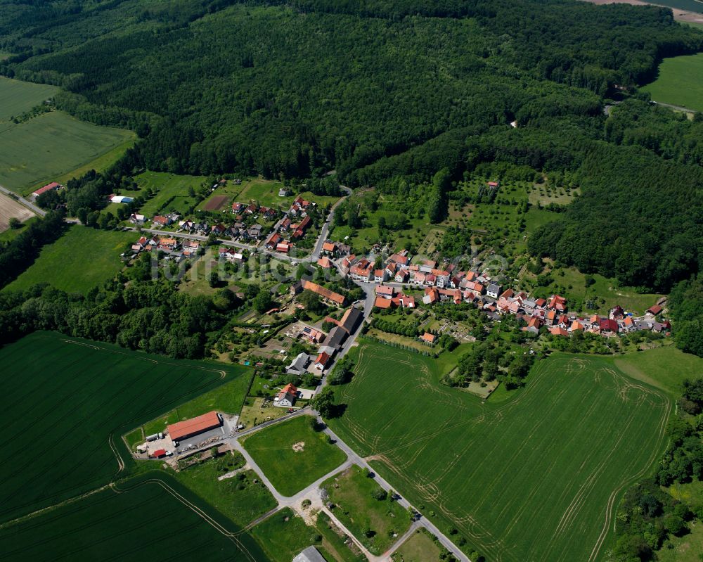 Luftbild Ascherode - Dorf - Ansicht am Rande von Waldgebieten in Ascherode im Bundesland Thüringen, Deutschland