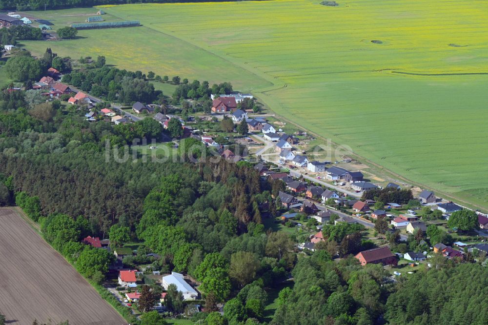 Luftbild Besendorf - Dorf - Ansicht am Rande Waldgebieten in Besendorf im Bundesland Mecklenburg-Vorpommern, Deutschland