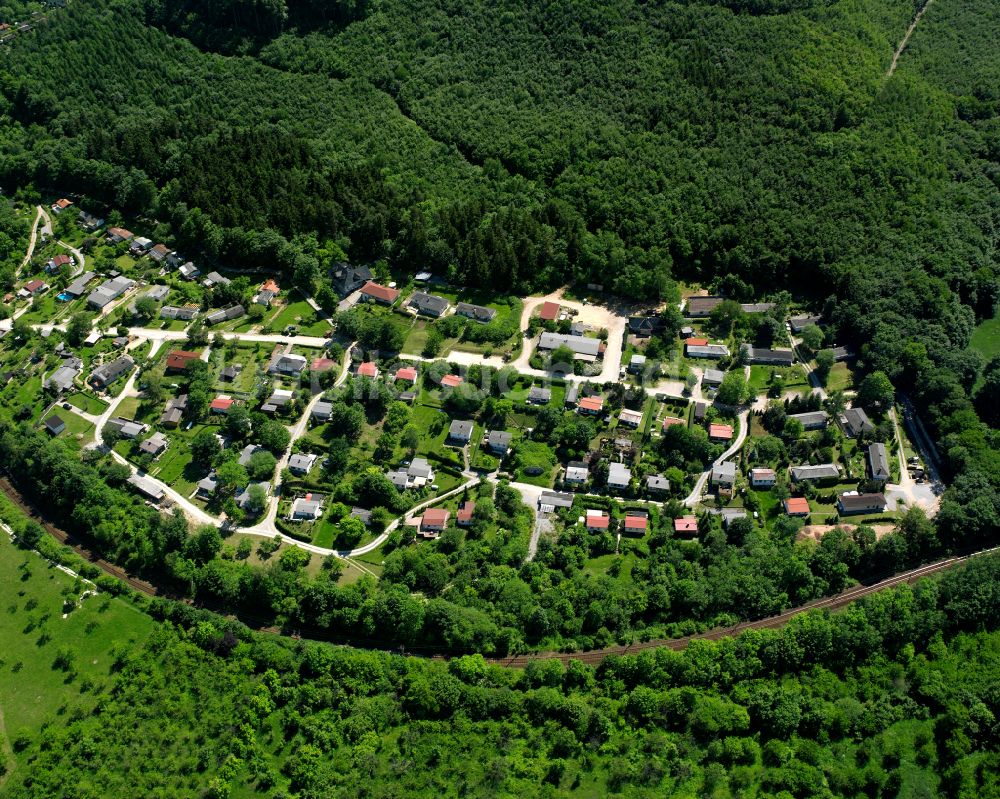 Blankenburg (Harz) von oben - Dorf - Ansicht am Rande von Waldgebieten in Blankenburg (Harz) im Bundesland Sachsen-Anhalt, Deutschland