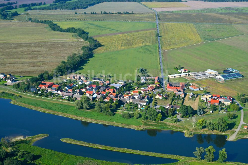 Luftbild Dabrun - Dorf - Ansicht am Rande von Waldgebieten in Dabrun im Bundesland Sachsen-Anhalt, Deutschland