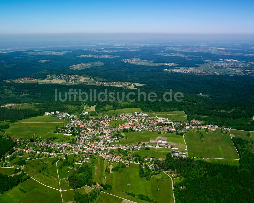 Luftbild Dobel - Dorf - Ansicht am Rande von Waldgebieten in Dobel im Bundesland Baden-Württemberg, Deutschland