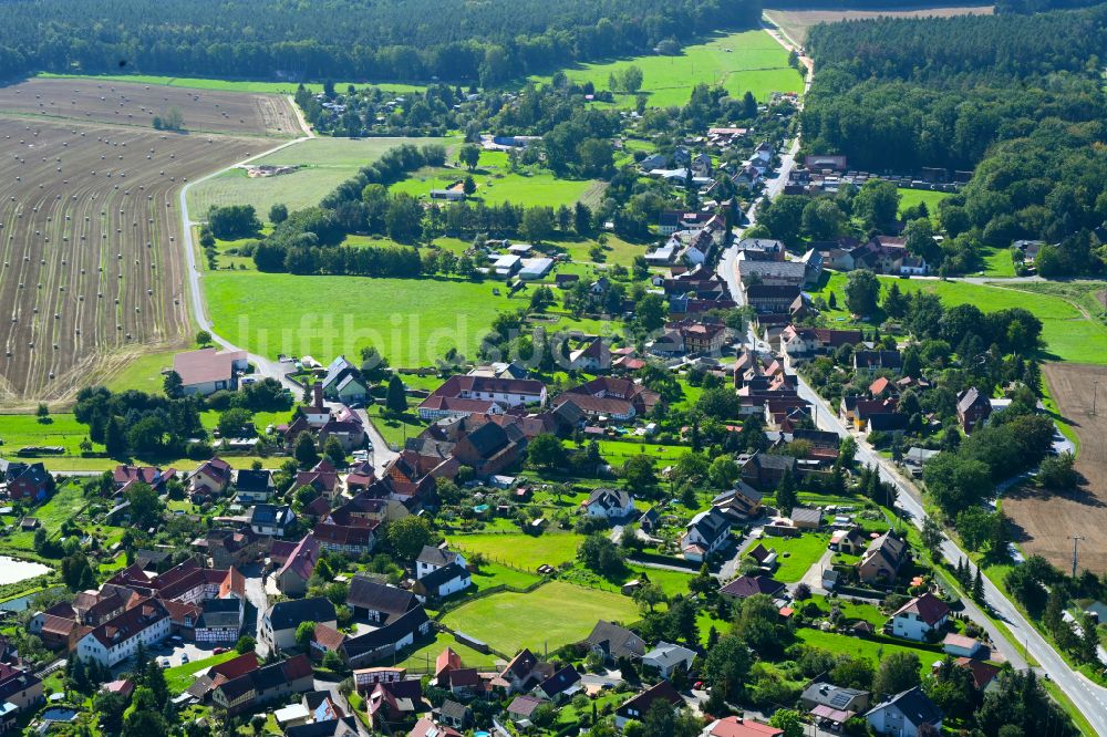 Dorna von oben - Dorf - Ansicht am Rande von Waldgebieten in Dorna im Bundesland Thüringen, Deutschland