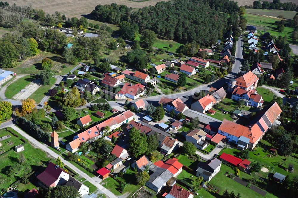 Luftaufnahme Dorst - Dorf - Ansicht am Rande Waldgebieten in Dorst im Bundesland Sachsen-Anhalt, Deutschland