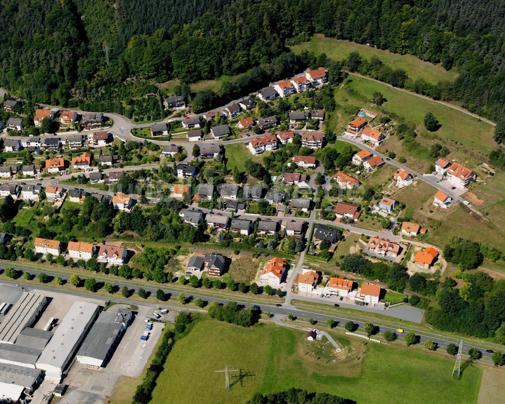 Luftaufnahme Dusenbach - Dorf - Ansicht am Rande Waldgebieten in Dusenbach im Bundesland Hessen, Deutschland