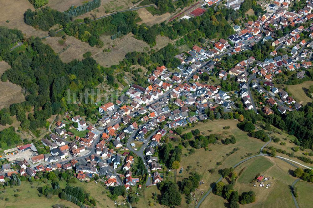 Luftbild Frammersbach - Dorf - Ansicht am Rande von Waldgebieten in Frammersbach im Bundesland Bayern, Deutschland