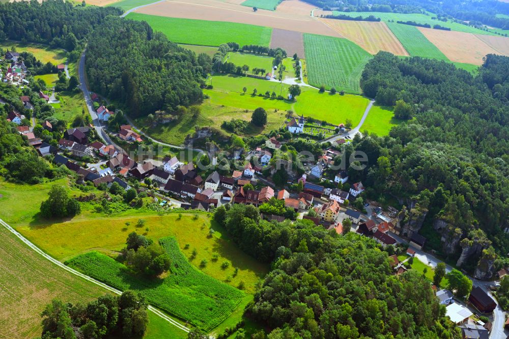 Freienfels von oben - Dorf - Ansicht am Rande von Waldgebieten in Freienfels im Bundesland Bayern, Deutschland