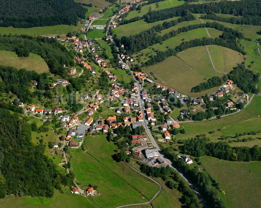 Luftbild Gammelsbach - Dorf - Ansicht am Rande Waldgebieten in Gammelsbach im Bundesland Hessen, Deutschland