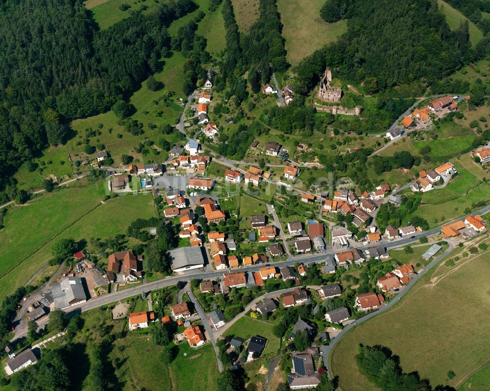 Luftaufnahme Gammelsbach - Dorf - Ansicht am Rande Waldgebieten in Gammelsbach im Bundesland Hessen, Deutschland