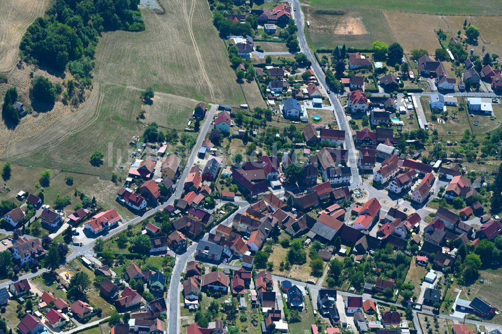 Luftbild Gethles - Dorf - Ansicht am Rande von Waldgebieten in Gethles im Bundesland Thüringen, Deutschland