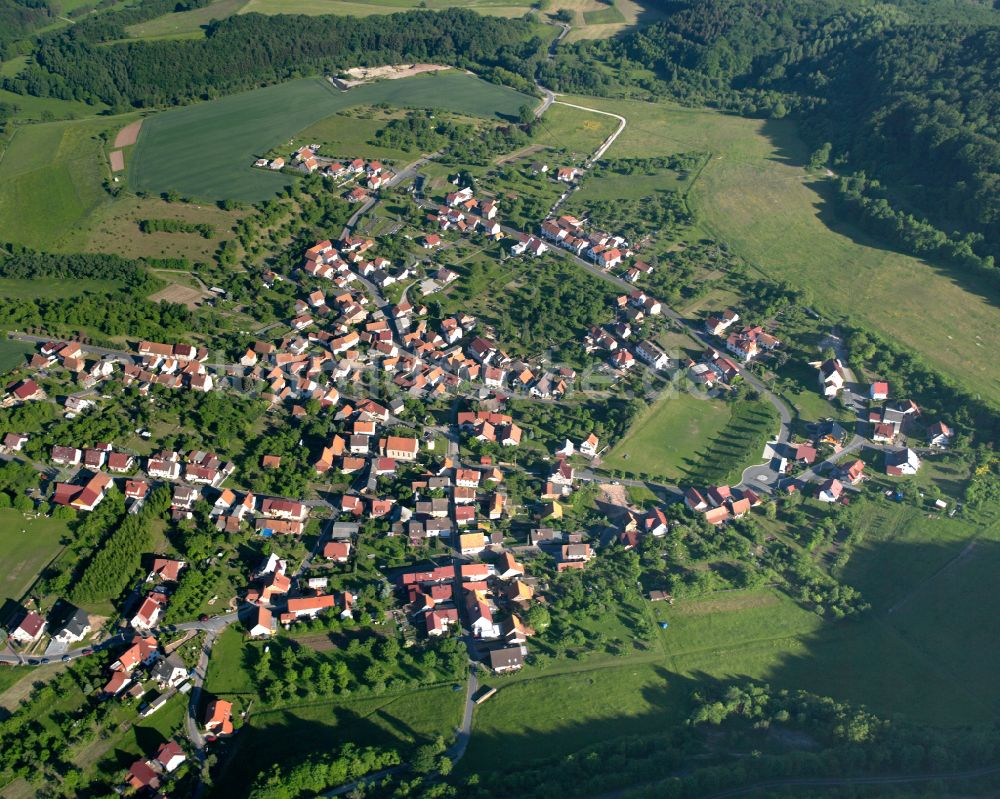 Luftbild Kella - Dorf - Ansicht am Rande von Waldgebieten in Kella im Bundesland Thüringen, Deutschland