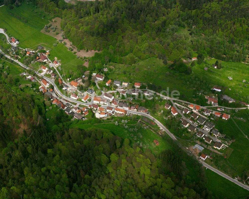 Luftbild Nassach - Dorf - Ansicht am Rande Waldgebieten in Nassach im Bundesland Baden-Württemberg, Deutschland