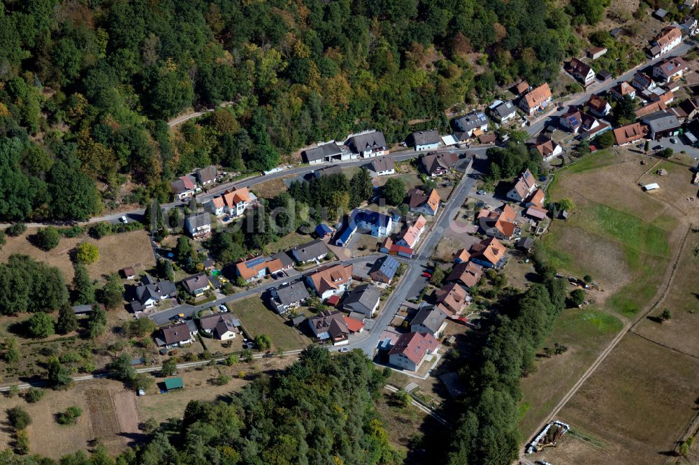 Neustadt am Main aus der Vogelperspektive: Dorf - Ansicht am Rande von Waldgebieten in Neustadt am Main im Bundesland Bayern, Deutschland