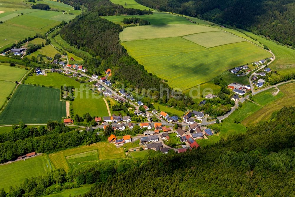 Luftbild Nieder-Schleidern - Dorf - Ansicht am Rande Waldgebieten in Nieder-Schleidern im Bundesland Hessen, Deutschland