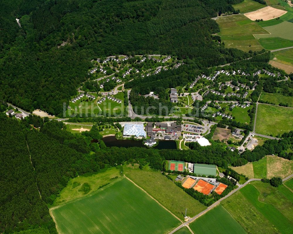 Oberhambach aus der Vogelperspektive: Dorf - Ansicht am Rande Waldgebieten in Oberhambach im Bundesland Rheinland-Pfalz, Deutschland